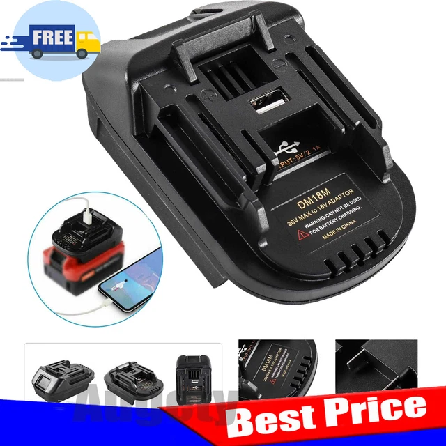 Jotekonoby Adattatore per batteria Dewalt DM18D da 18 V, utilizzare batterie agli ioni di litio da