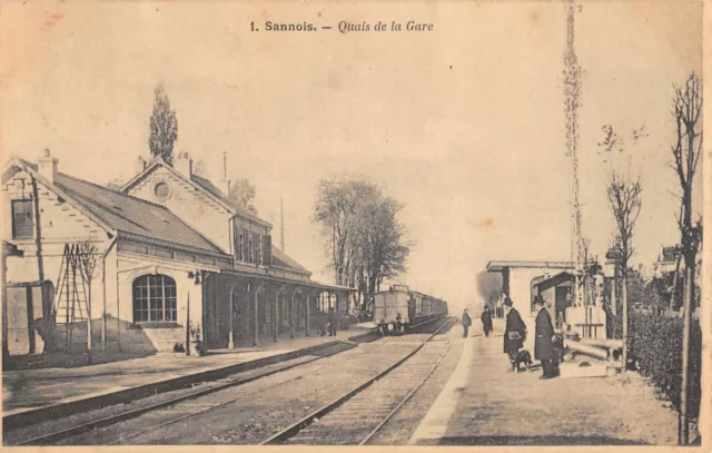 Cpa 95 Sannois / Quais De La Gare / Train