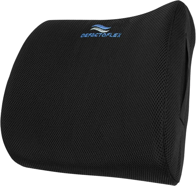 Memory Foam Lumbar Support Pillow - Back Cushion for Office Chair and Car Seat w