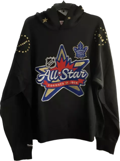 Men's 2024 NHL All Star Mitchell & Ness Black & Gold Standard Hoodie Sweatshirt