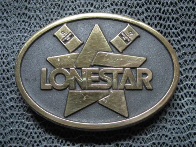 Lonestar Oil And Gas Brass Belt Buckle! Vintage! Rare! Anacortes Brass Works! 91