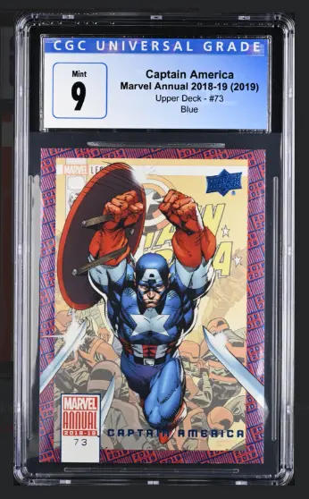 2019 Upper Deck Captain America #73 Marvel Annual Blue, CGC Graded 9