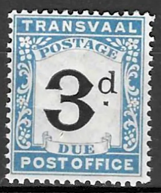 Stamps South Africa Transvaal 1907 Postage Due 3d black+blue MNH SGD4