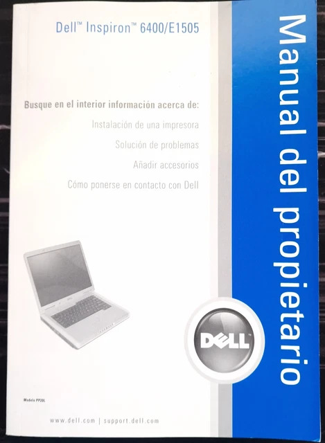 Dell Inspiron 6400 E1505 SPANISH Owners Manual - RARE