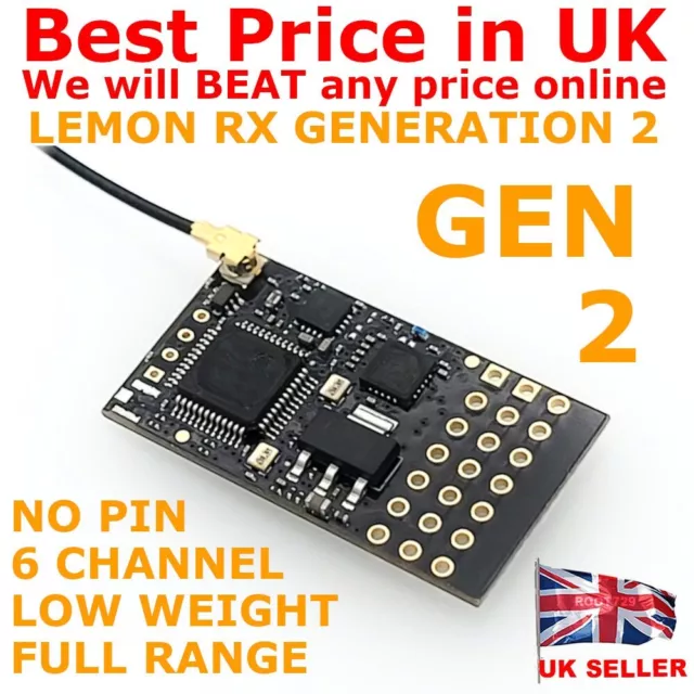 Lemon RX 6 Channel NO PIN Gen 2 Receiver Generation 2 DSMP DSMX DSM2 - UK Seller