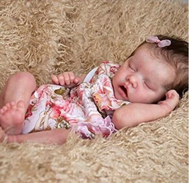18" 3D Real Reborn Baby Doll Lifelike Newborn Boy/Girl Full Vinyl Silicone Body