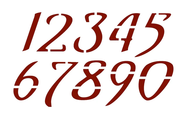 Plantilla de números VAMPIRESS ITALIC - 2 pulgadas fuente gótica hoja de direcciones S949-810