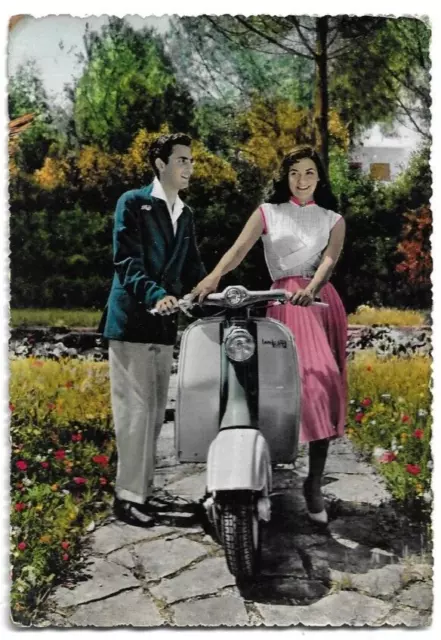 CARTOLINA PUBBLICITARIA ,SCOOTER LAMBRETTA Ed. CECAMI viaggiata 1958