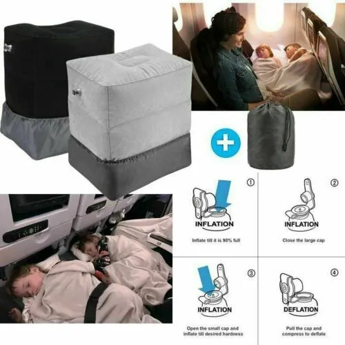 Inflatable Foot Rest Travel Plane Air Pillow Cushion Home Leg Pad Relax Support