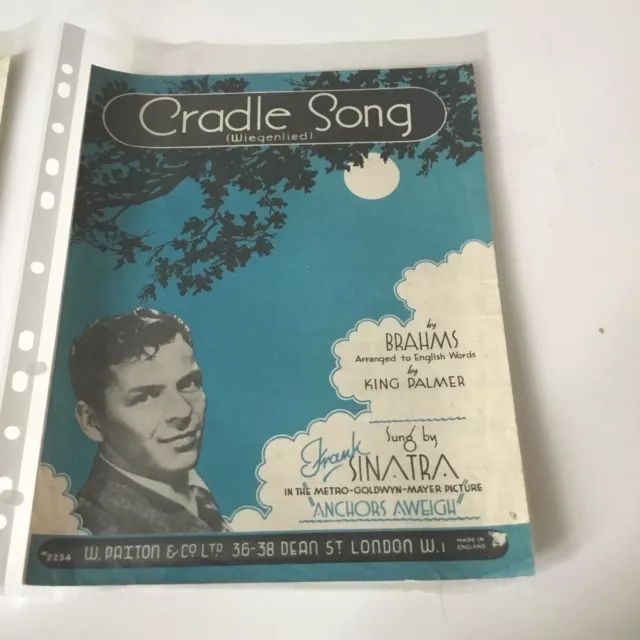 Wiegenlied (wiegenlied). Brahms. Gesungen Frank Sinatra. Seltene Vintage Noten