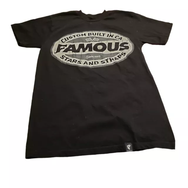 Famous Brand T Shirt Size Small Black With White Advertising On The F & B