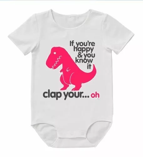 Funny Dinosaur Christmas Gift Bodysuit Cute Baby Romper Mum Dad Aunty Shower