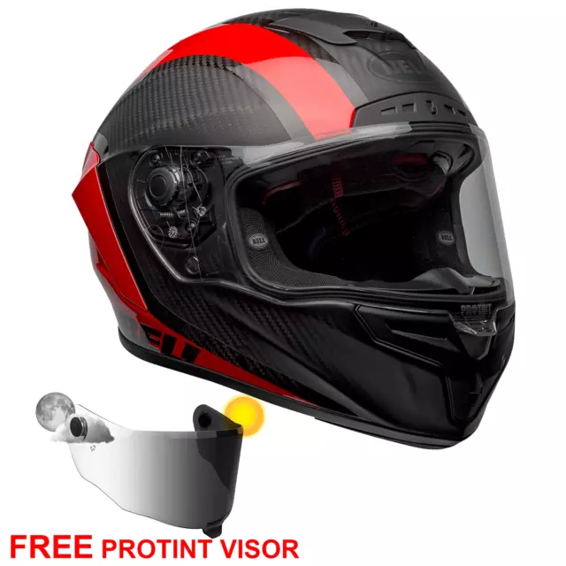 Bell Race Star Flex DLX Motorradhelm Wutanfall 2 matt/glänzend schwarz/rot - inklusive