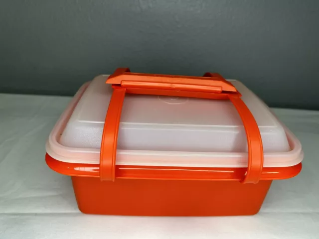 USA Vintage Tupperware #1254 Pack N Carry Lunch Box Set Gold Yellow COMPLETE