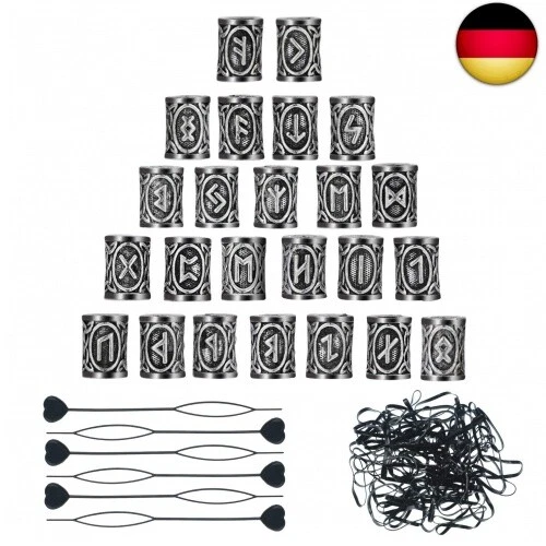 24 Stücke Haar Bart Perlen Flechten Perlen Nordischen Wikinger Perlen, 6 Stücke