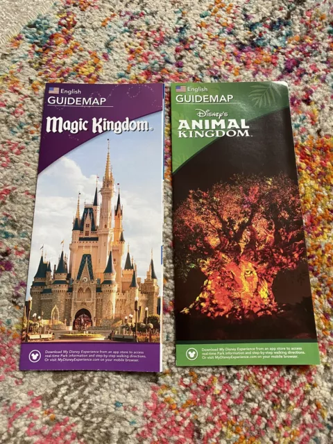 Walt Disney World Magic Kingdom Animal Kingdom Guide map Brochure Guide 2019