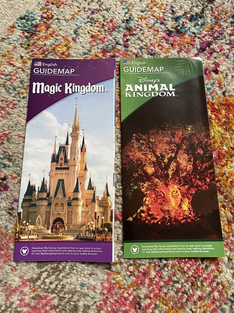 WALT DISNEY WORLD Magic Kingdom Animal Kingdom Guide map Brochure Guide ...