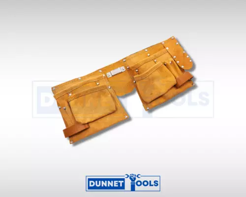 Leather Tool Belt 11 Pocket Double Pouch DIY Tool Storage Building Holder