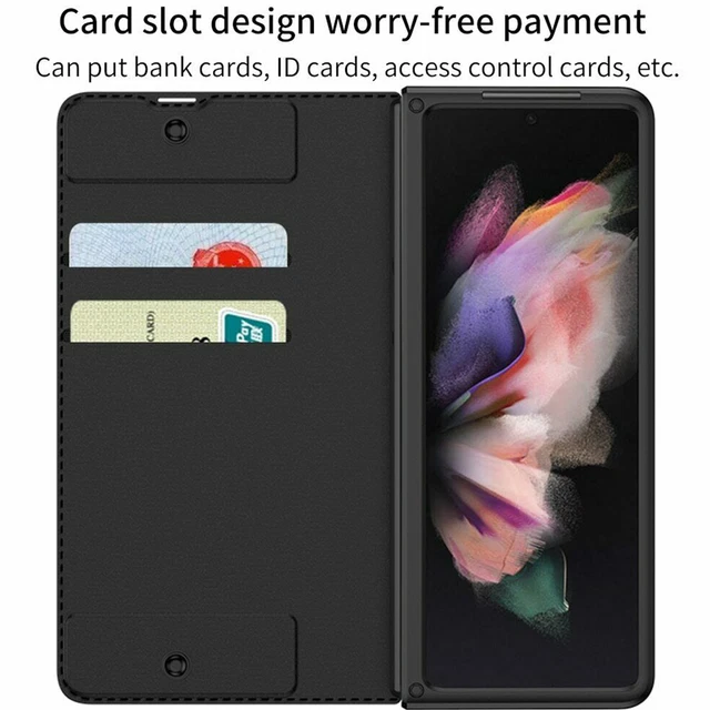Etui de téléphone en cuir de luxe pour coque arrière Samsung Galaxy Z Fold 3 5G 3