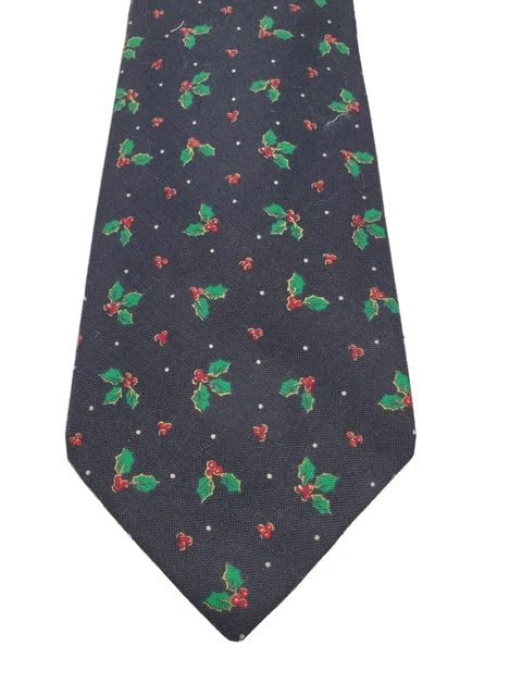 Vera Bradley Designs Indiana Black Holly Tie 57" Cotton Made in USA