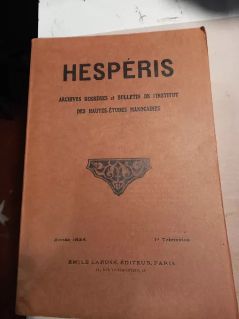 Hespéris Archives berbères  Institut des Hautes études Marocaines (RARE)1924