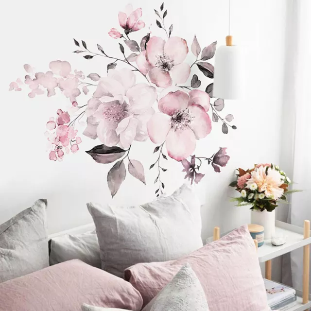 Flowers Plants Wall Stickers, Vinyl Art Removable Floral Decals