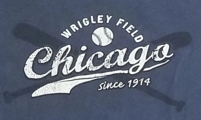 NWT Vintage Chicago Wrigley Field Navy T-Shirt Tee Top 100% Cotton Mens XL