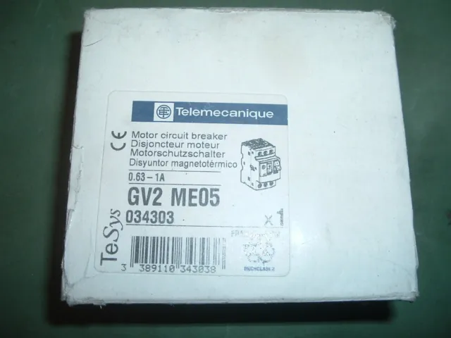 Telemecanique...gv2 Me05..  Motor Circuit Breaker 0.63-1A  ....... New Packaged