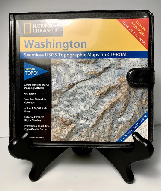 National Geographic Topo CD software mapping program Washington State National Geographic Topo CD software mapping program Washington State