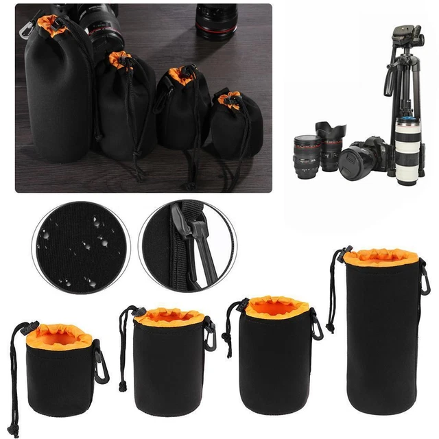 Neoprene Lens Pouch Camera Bag For DSLR Case Protector Drawstring Waterproof