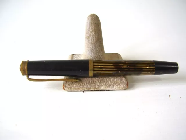 Antiker Seltener Goldring ONYX Füller mit 585 Gold Feder