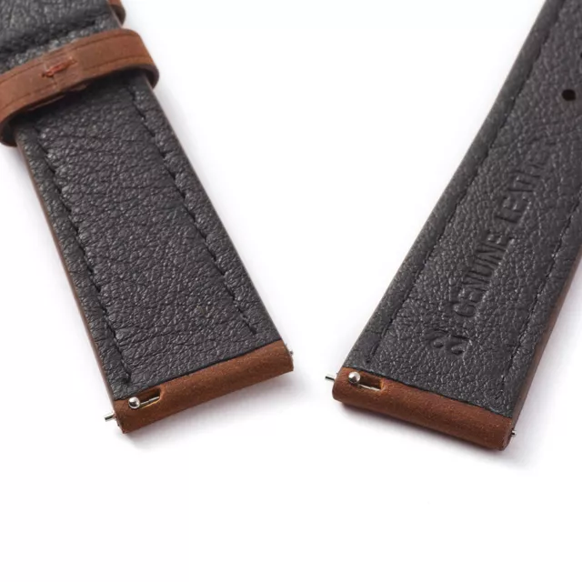 Premium Brushed Cowhide  Genuine Leather Watch Band Strap 18-22mm Quick Release 3