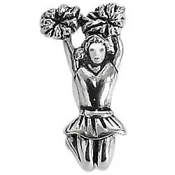 925 Sterling Silver Cheerleader Bead Charm fits European Bracelets Necklaces New