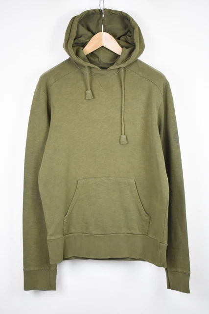 Calvin Klein Jeans Felpa con Cappuccio Uomo Grande Verde Militare Melange Felpa