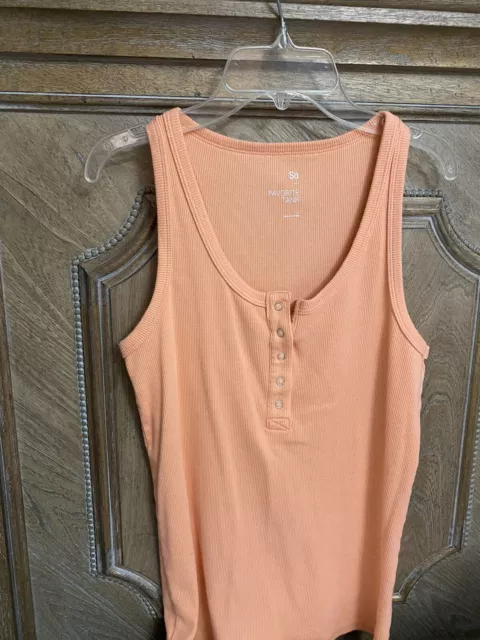 Coral SO Ribbed Button Tank Top Size Large