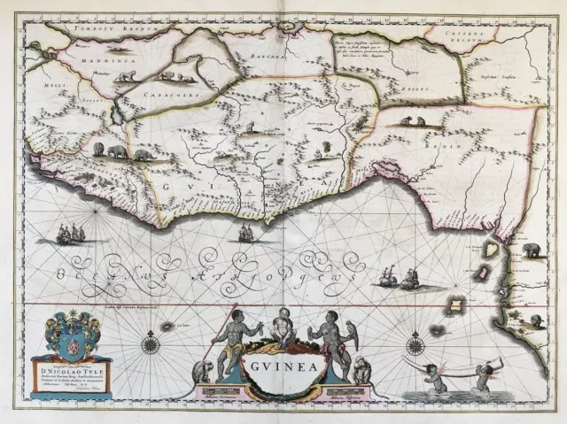 Guinea La Guinee Afrique Africa Afrika carte map Karte Blaeu Kupferstich 1640