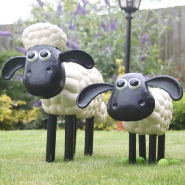 Shaun the Sheep & Timmy Garden Ornaments Metal Outdoor Toy Character Gift Decor