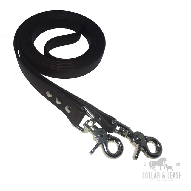 NEUF ! BIOTHANE Rêne Tête de Cheval Fermé - 16 MM - Brun Foncé - Collar