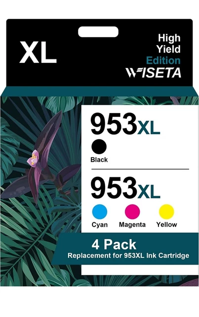 ✅ cartucce 953xl Nero E Colore 4 Pack Alta Capacità Cartucce Per Hp officjet 953