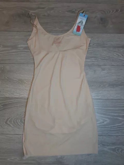 SPANX 1640 FEATHERWEIGHT Firmers Open Bust Body Slip Nude Size 1X