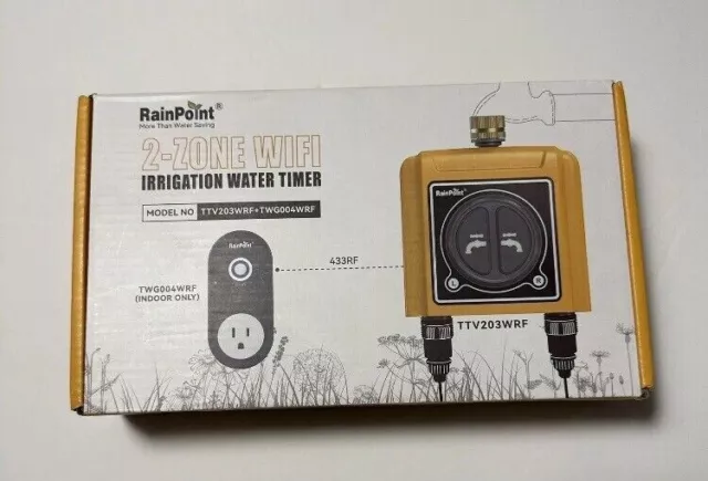 RAINPOINT Smart WiFi 2Zone Sprinkler Timer Water Automatic Irrigation Garden+Hub