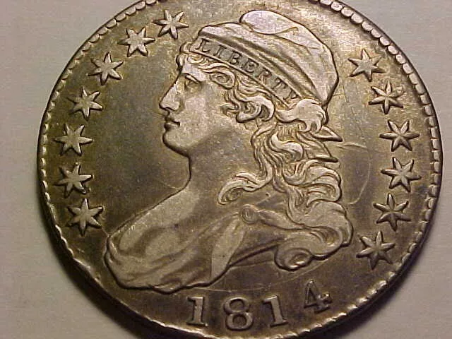 1814 Capped Bust Half Dollar Very Fine Plus Beautiful Rare Half Dollar