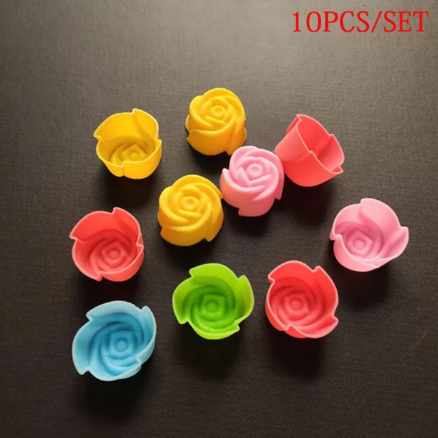 10pcs/lot 3cm Various Flower Designs Silicone Cake Mold Chocolate Pudding Mou  q