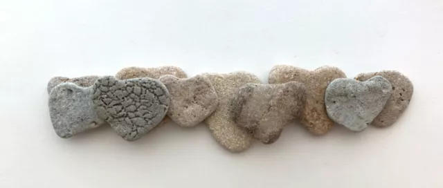 10 Natural Heart Shaped Beach Stones 1.5-2" Love Rocks pebble art craft #V6C USA