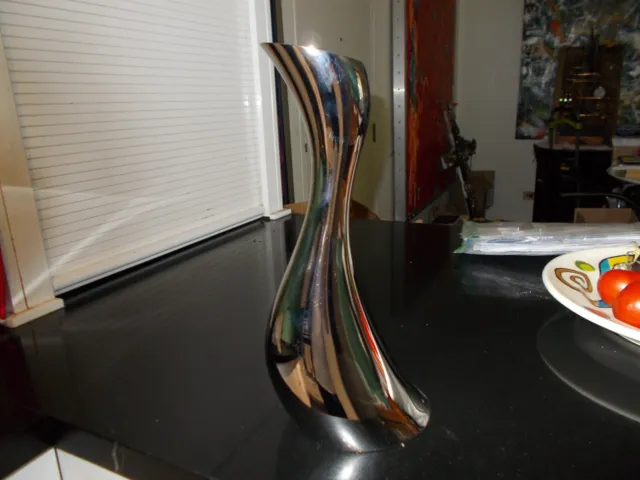 Georg Jensen - Metal Stainless Steel Vase...34Cm High      Vgc