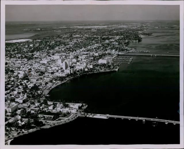 LD209 1962 Original Photo PALM BEACH FLORIDA Aerial View Coastal City Metro