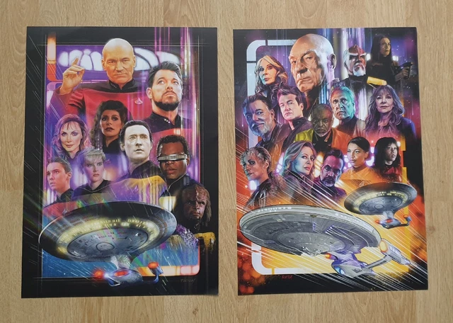 Star Trek TNG and PICARD THE LAST GENERATION A3 Posters By Jason Fletcher