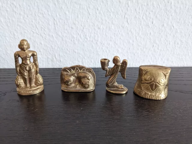 Konvolut - Messing Figuren - 4 Stück - 350 Gramm - aus Nachlass