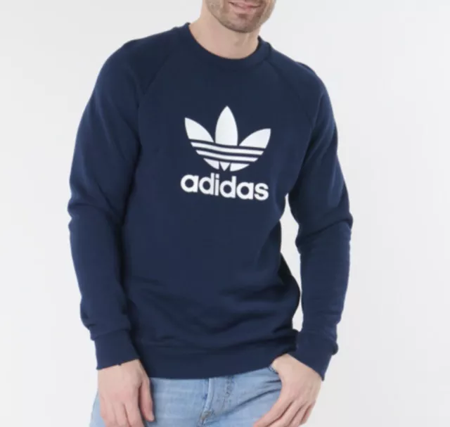 Adidas Originals Men's Trefoil Warm-up Crew Sweatshirt Jumper Pullover  SMALL