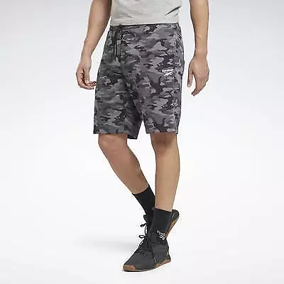 Reebok Men's Workout Camo Shorts Medium Black